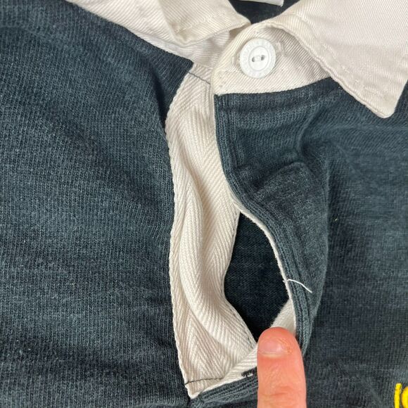 Vtg Barbarian Rugby Iowa Hawkeyes Long Sleeve Polo Striped Men's L Embroidered - Picture 4 of 12